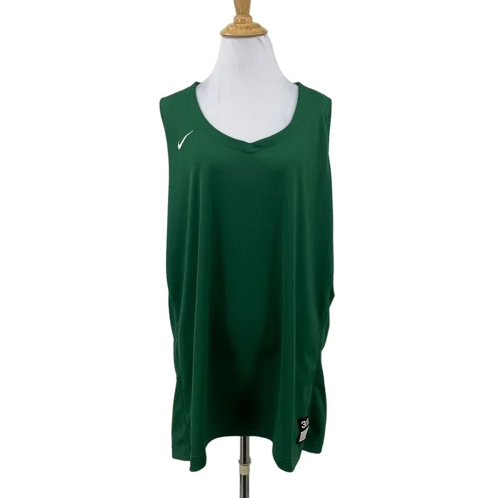 Nike Basketball Jersey Shirt Womens XXXL 3XL Green Sleeveless V Neck Lightweight